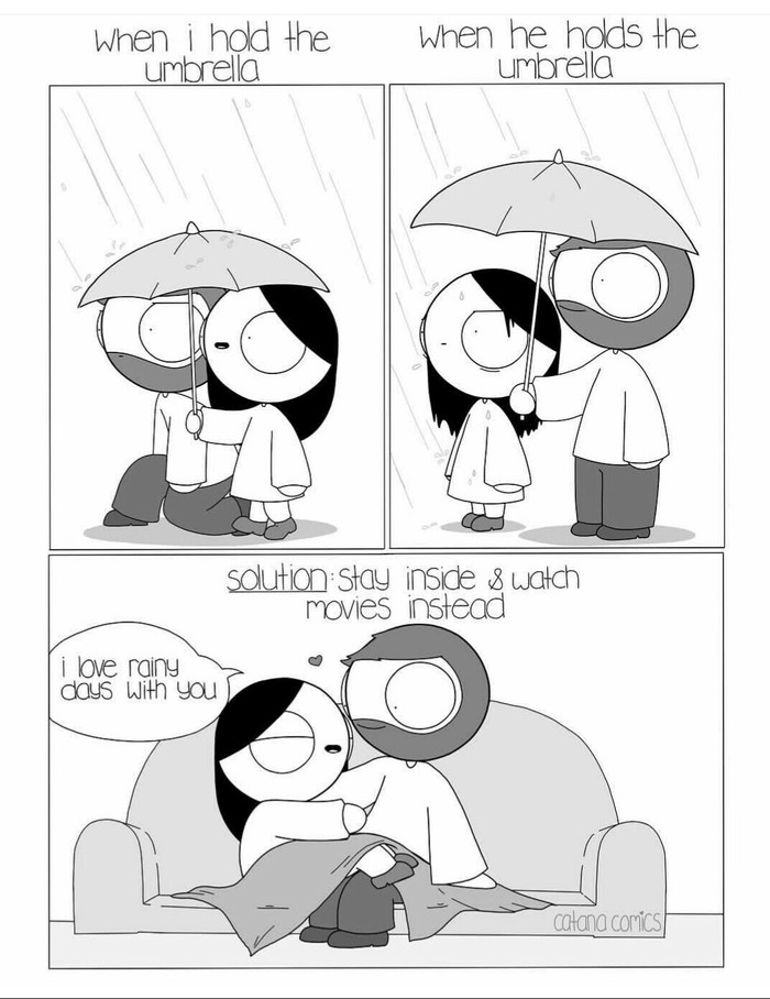 Rainy day. catanacomics - Catanacomics, Relationship, Comics, Picture with text, Rain