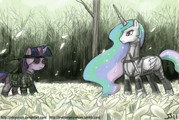 Twilight Snake and Boss Celestia - My little pony, Twilight sparkle, Princess celestia, Metal gear solid, MLP crossover, John joseco