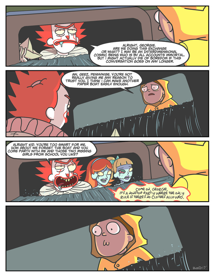 It and Morty - Rick and Morty, It, Stephen King, Art