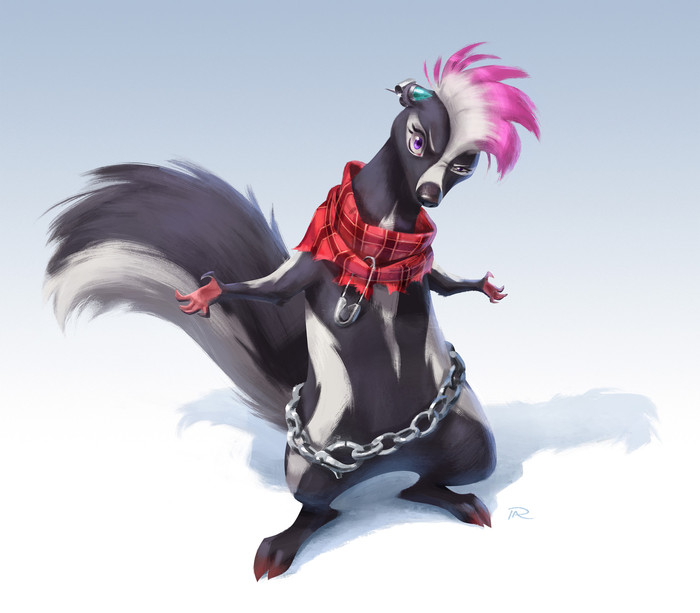 Repellent - Furry, Art, Skunk, Chain, Pelboy