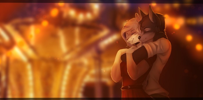 Warm embrace - Furry, Anthro, Art, Dafka