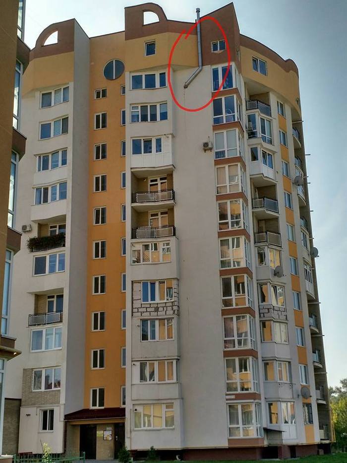 Nothing special, just a resident of a high-rise building put a wood-burning fireplace on the 10th floor. - Fireplace, High-rise building, Firewood