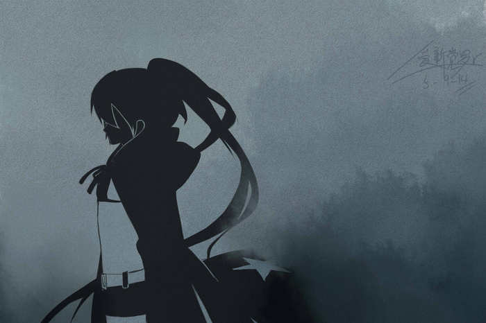 BRS BGS STR DM CHA - Anime, Anime art, Black rock shooter, Dead Master, Black Gold Saw, Chariot, Power, Minimalism, Longpost