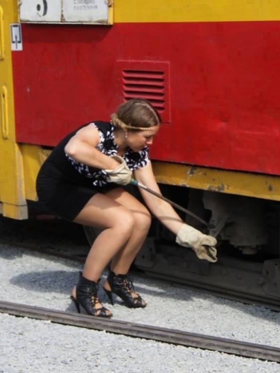 A woman is always a woman - Strong girl, Tram, Repair, 