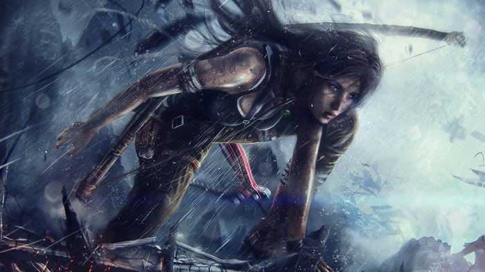 Art by Lara Croft. - Art, Longpost, Tomb raider, Lara Croft