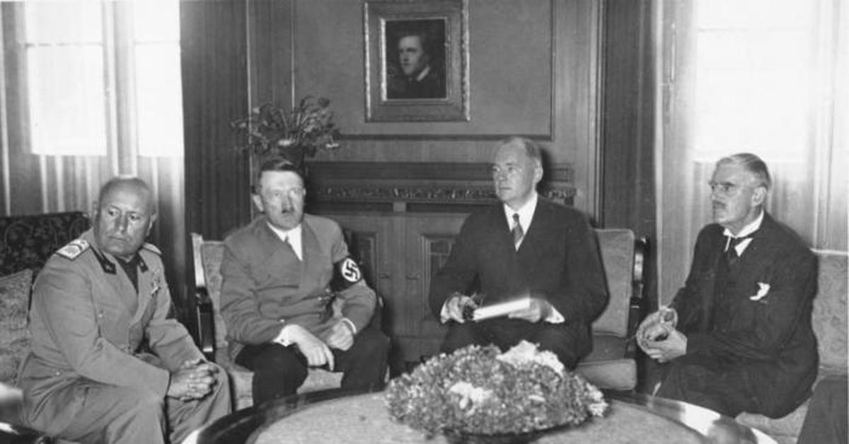 Мюнхенская конференция 1938 г. Подписание Мюнхенское соглашение 1938.