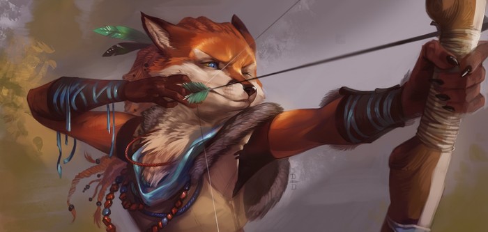 Huntress - Furry, Anthro, Art, Deadro, Horizon zero dawn