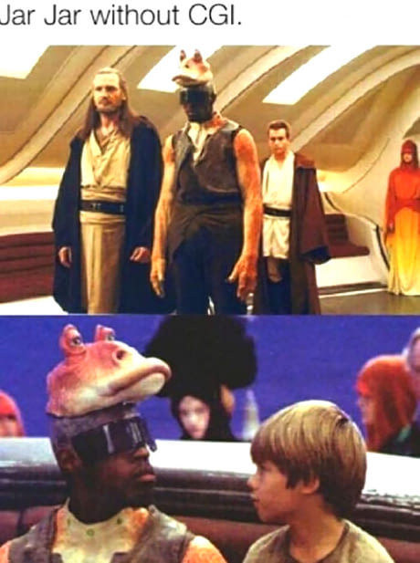 The true face of Jar Jar Binks - Star Wars III: Revenge of the Sith, Computer graphics, Jar Jar Binks