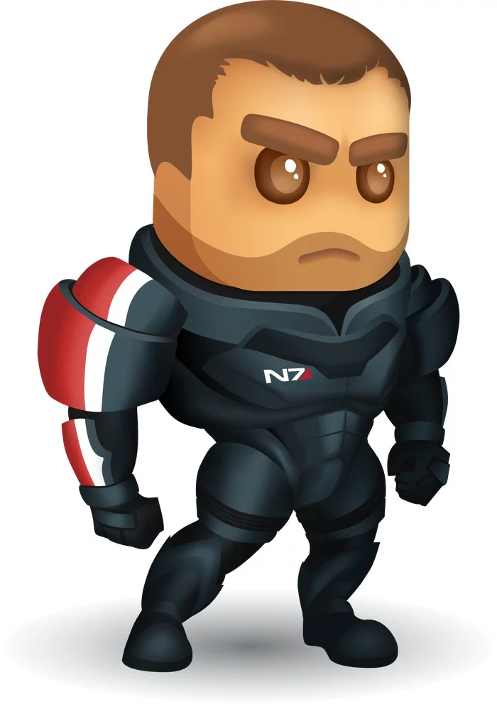 Shepard cookie - My, Mass effect, Shepard, Cookie, Drawing, Games