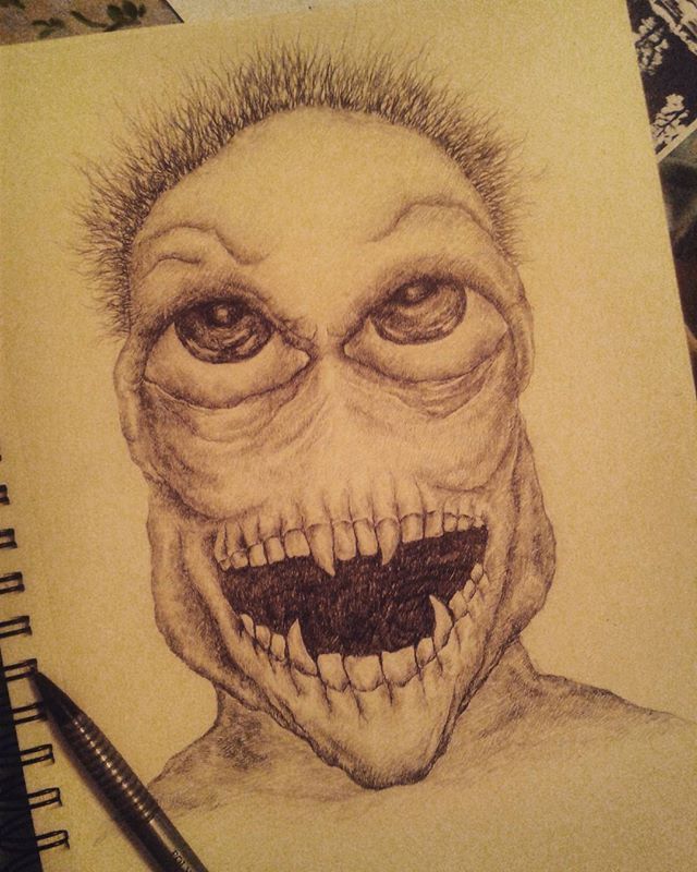 Draw - My, Drawing, Pencil drawing, Art, Images, Horror, Hobby, Longpost