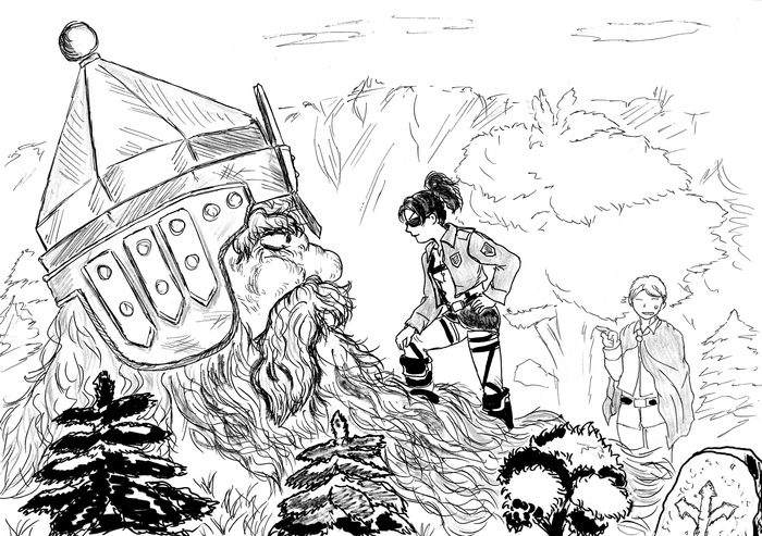 We had our own Titans. - Drawing, Attack of the Titans, Hanji Zoe, , Bogatyr, Crossover