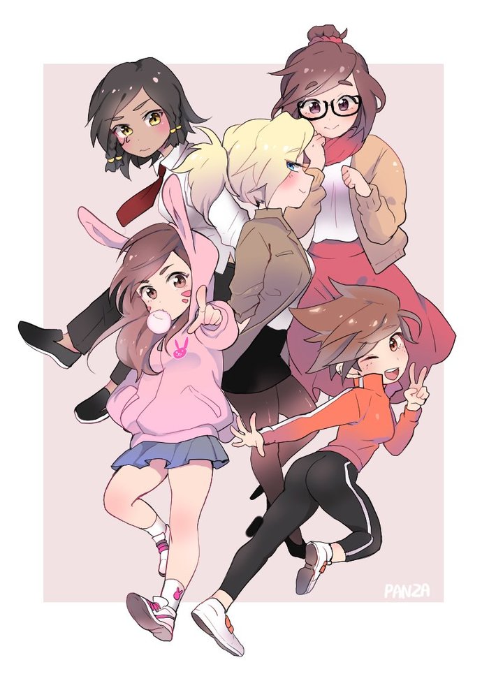 Милашки - Overwatch, Dva, Mercy, Mei, Pharah, Tracer