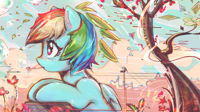 Sdrawkcab - My Little Pony, PonyArt, Rainbow Dash, Mirroredsea