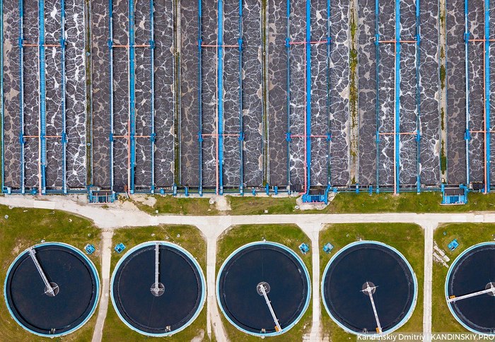 Treatment facilities in Tomsk. - The photo, Wastewater treatment plants, Tomsk, View from above