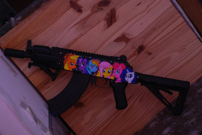 You are a girl.. - Creative, Weapon, Milota, Kalashnikov assault rifle, My little pony