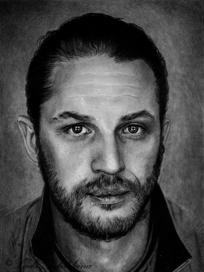 Portrait in pencil. - My, My, Drawing, Portrait, Graphics, Pencil, Tom Hardy, Actors and actresses