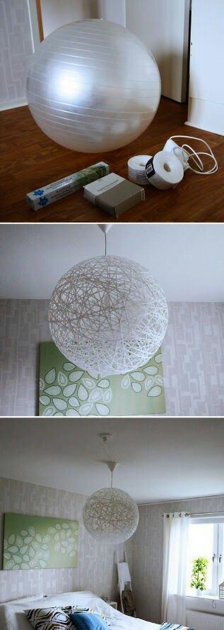 A little glue and a ball - Pinterest, Lamp, With your own hands, A selection, Longpost