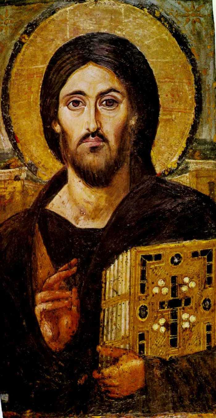 Christ Pantocrator from the Sinai Monastery, Constantinople, 6th century - Jesus Christ, Icon, Byzantium, Christianity, 6th century, Longpost