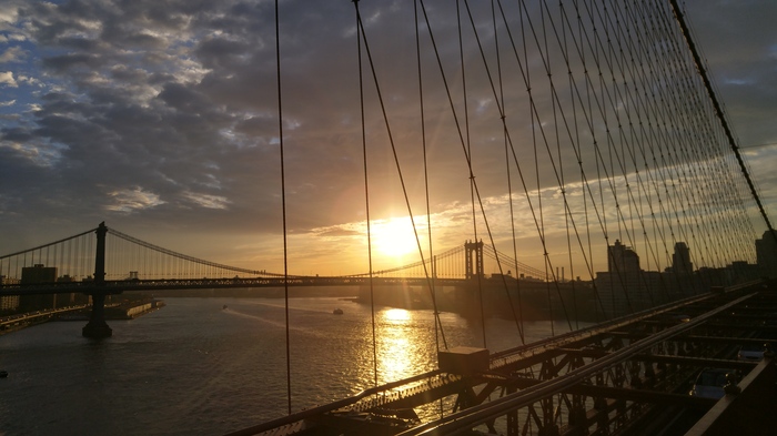 dawn - My, The Brooklyn Bridge, Manhattan bridge, New York, dawn