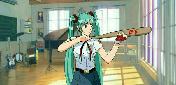 Hm, how do you play it? - Endless summer, Visual novel, Hatsune Miku, Art