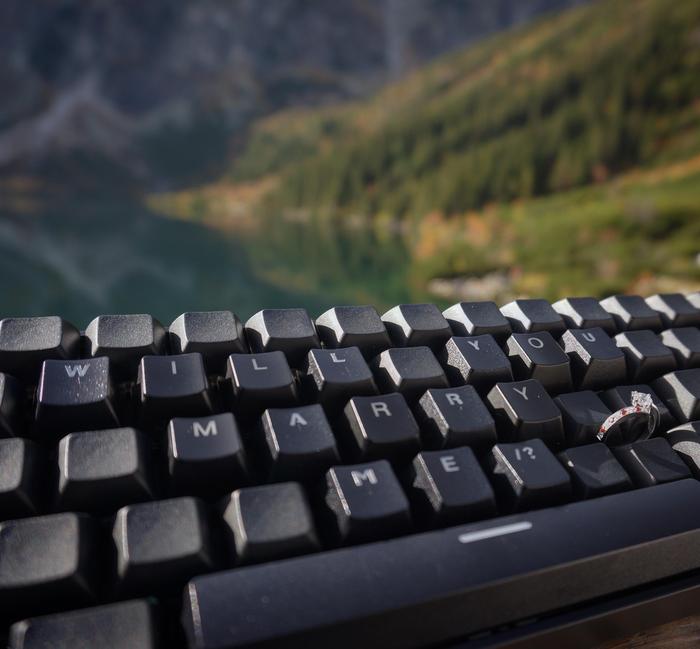 The original way to propose - Keyboard, Sentence, Will you marry me?