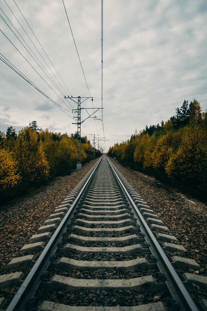 A little bit of autumn for you - My, The photo, Autumn, Cemetery, Railway, , Longpost