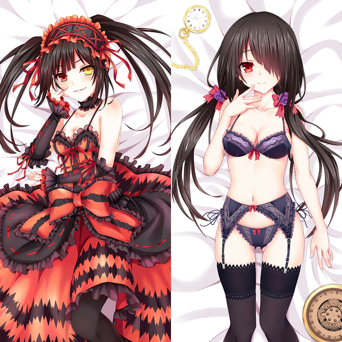 Anime art - NSFW, Anime Art, Аниме, Date a Live, Kurumi Tokisaki, Garter straps, Чулки, Гетерохромия, Панцу