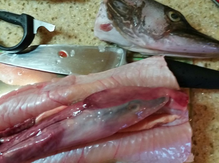 pregnant pike - My, Life stories, A fish, Kitchen, Panic, What to do, Offal