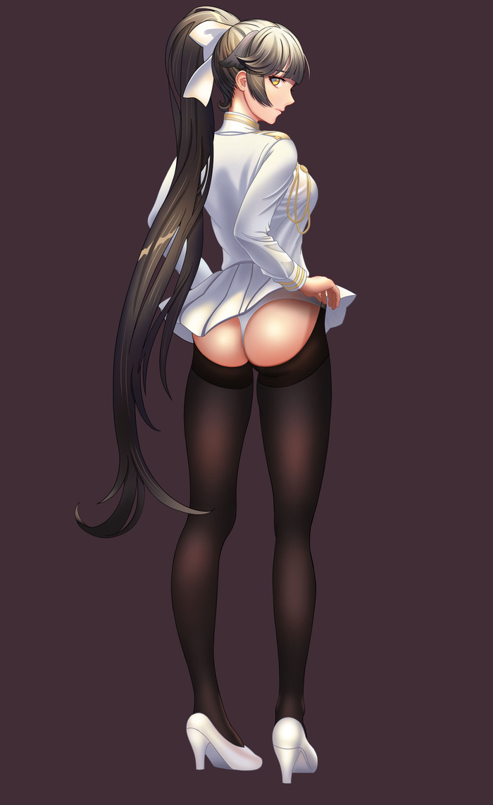 Anime art - NSFW, Anime Art, Аниме, Azur Lane, Takao, Колготки, Попа