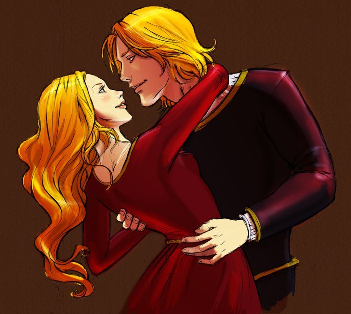 Art for those who think that Cersei and Jaime in the series are not similar enough for twins - Game of Thrones, Art, Cersei Lannister, Jaime Lannister, Longpost