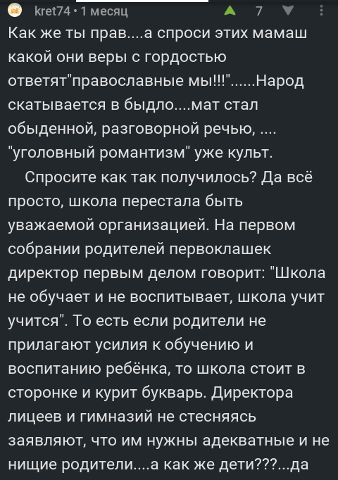 Ребенок=деньги... :-/ - Комментарии, Комментарии на Пикабу, Скриншот, Школа, Деньги, Семья, Общество, Детский сад