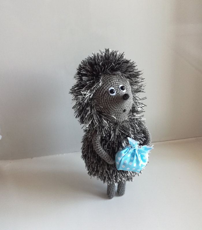 Hedgehog in the fog - My, Needlework, Needlework without process, Knitting, Hedgehog in the fog, Hedgehog, Longpost, Amigurumi