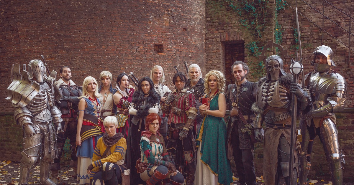 Все 3. Witcher Cosplay. Witcher косплей. Witcher 10th Anniversary. Ведьмак косплей.