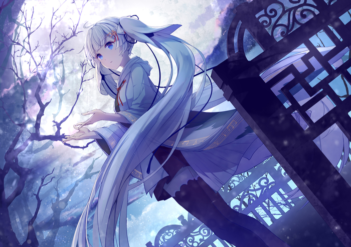 Snow. Moon. - Hatsune Miku, Anime, Anime art, Vocaloid, Not anime