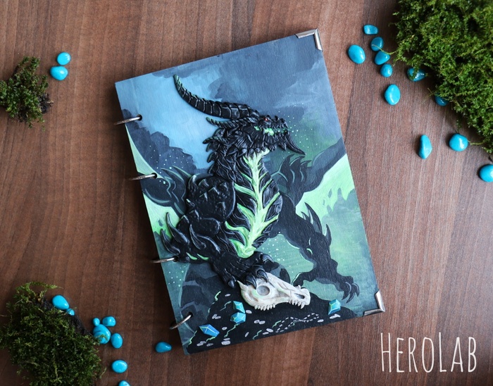 WoW Dragon Notebook - My, Handmade, Polymer clay, Notebook, World of warcraft, Computer games, The Dragon, Wow, Fantasy, Longpost