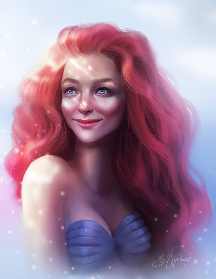 Ariel - DeviantArt, Арт, Рисунок, Девушки, Мультфильмы, Русалочка, Sandra Winther