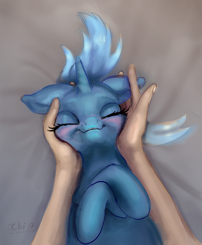 "Trixie enjoys hands" by xbi My Little Pony, Trixie, Xbi