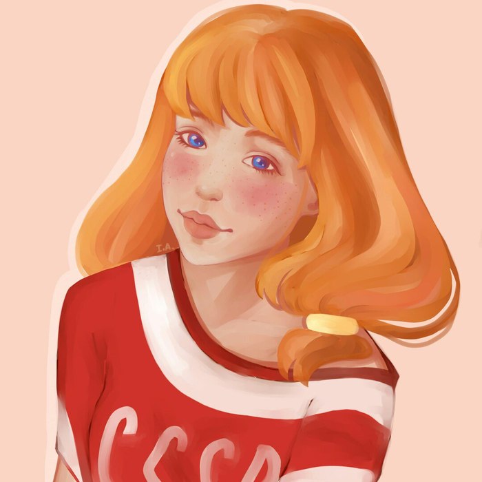 Fidget - Art, Visual novel, Endless summer, Ulyana, Ussr-Tyan