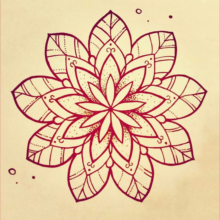 Mandala_mini) - My, , Art time, Blackwork, Tattoo, Mandala, Art, Tattoo, Flowers
