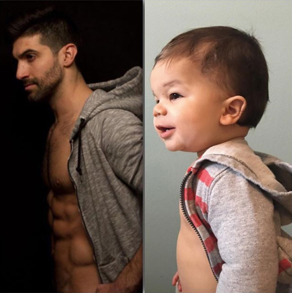 18-month-old baby Ougi replicates his model uncle's professional photo shoots - Instagram, PHOTOSESSION, Longpost, , A selection, Copy