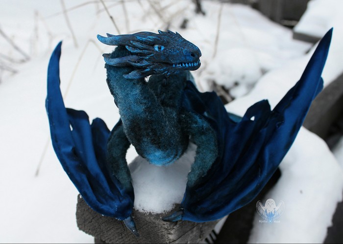 Viserion. - My, Viserion, The Dragon, Game of Thrones, Handmade, Needlework without process, Longpost