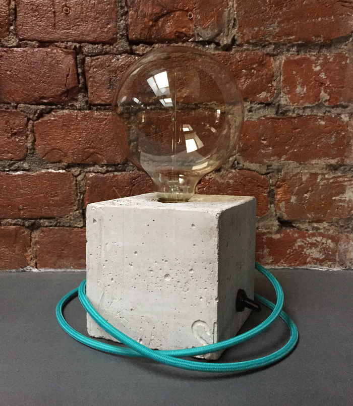 lamp - My, Lamp, Loft, Concrete, Edison's lamp, Needlework without process, Longpost