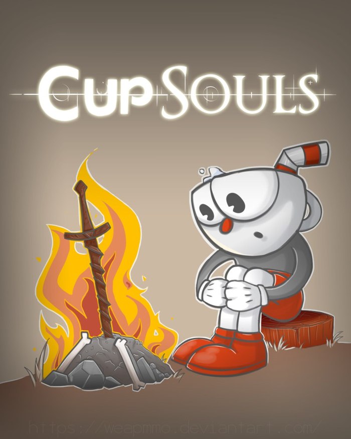 Cup Souls - Dark souls, Cuphead, Game art