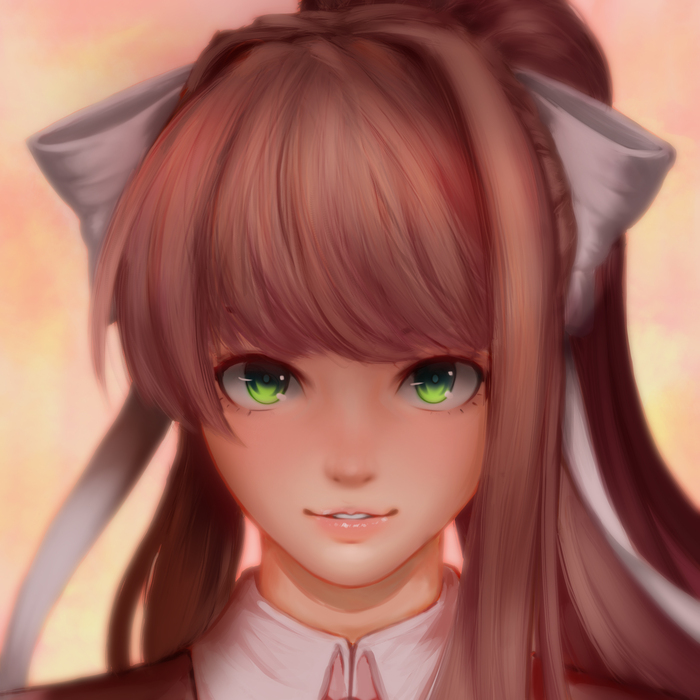 Monika - Anime art, Anime, Doki Doki Literature Club, Monika, 