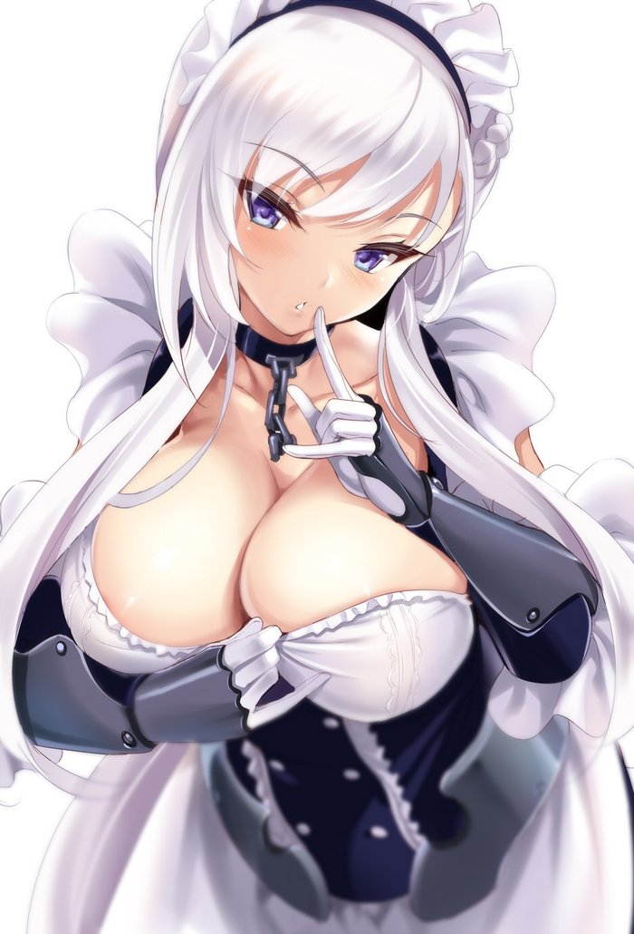 Anime art - Anime Art, Аниме, Azur Lane, Belfast, Горничная, Cleavage