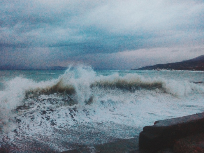 Storm in the black sea. - My, Storm, Black Sea, Sea, beauty, Element, Longpost