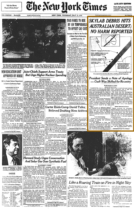 “The President is speaking. It seems that an orbital station has fallen on your farm - Yeah, now I'll look at the bulls - My, , Skylab, Orbital station, Geektimes, Longpost