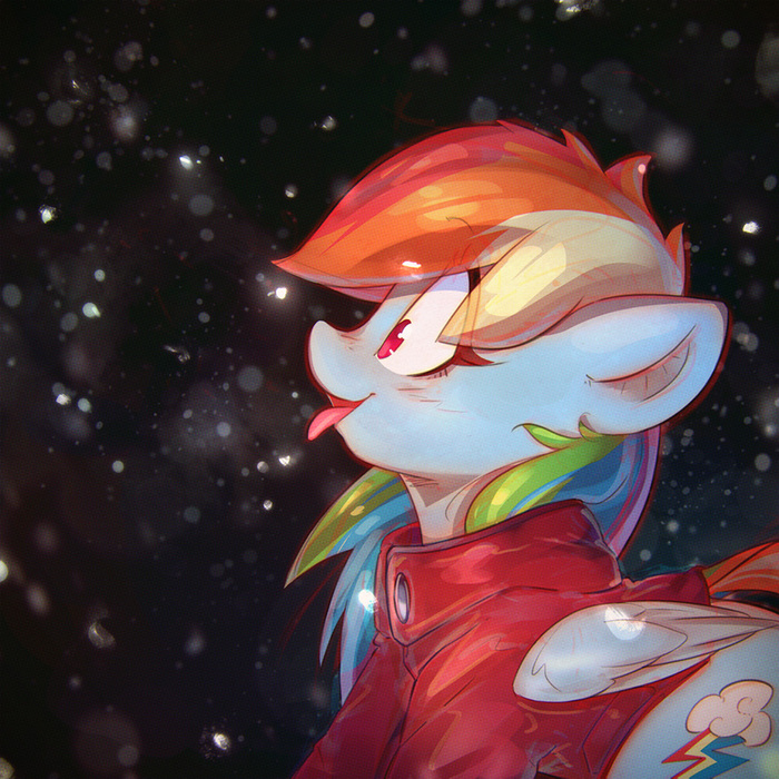 Snowing by mirroredsea - My Little Pony, Rainbow Dash, Mirroredsea