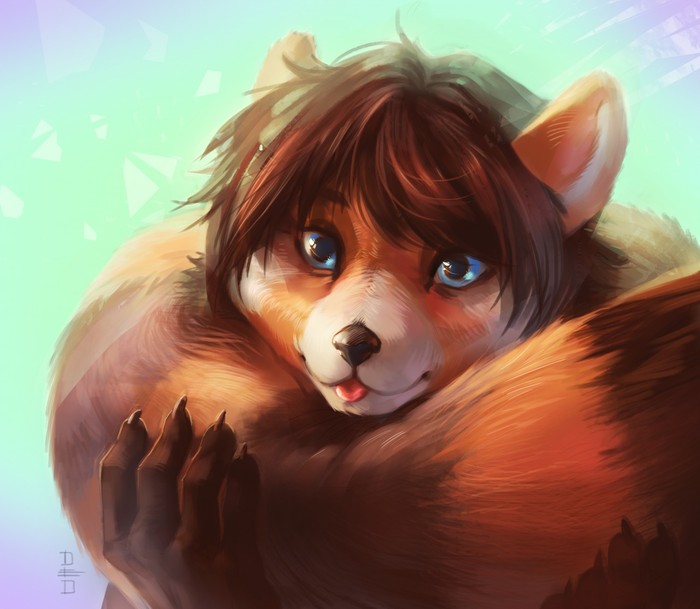 Pandochka - Furry, Anthro, Art, Deadro, Furry red panda