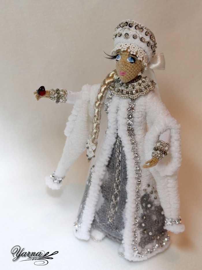 Snow Maiden - My, Amigurumi, Knitting, Knitted toys, Hobby, Snow Maiden, Needlework without process, Yarna, Longpost